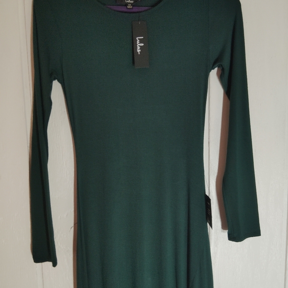 NWT!! LULU'S, Forest Green Long Sleeve Maxi Dress. Size XS - Picture 6 of 11